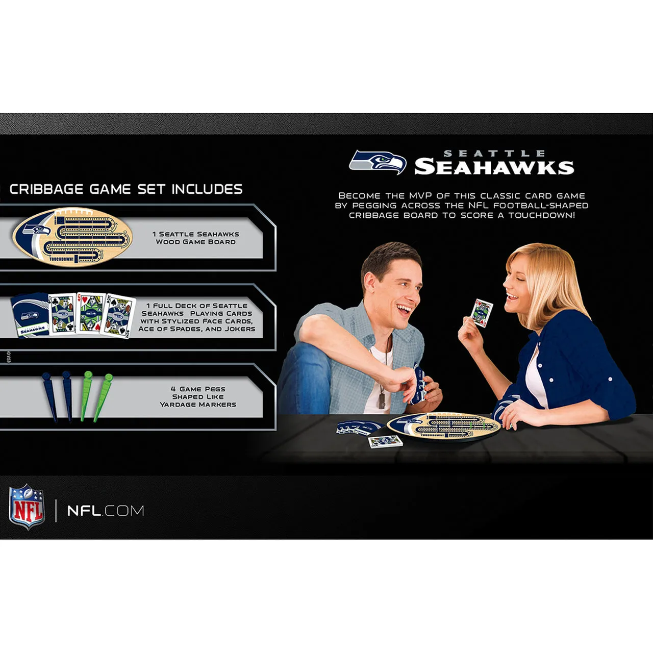 Master Pieces Seattle Seahawks Cribbage Board