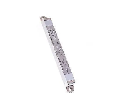 Metal Mezuzah in Silver Plated Covered With a Thin Metal Design #4