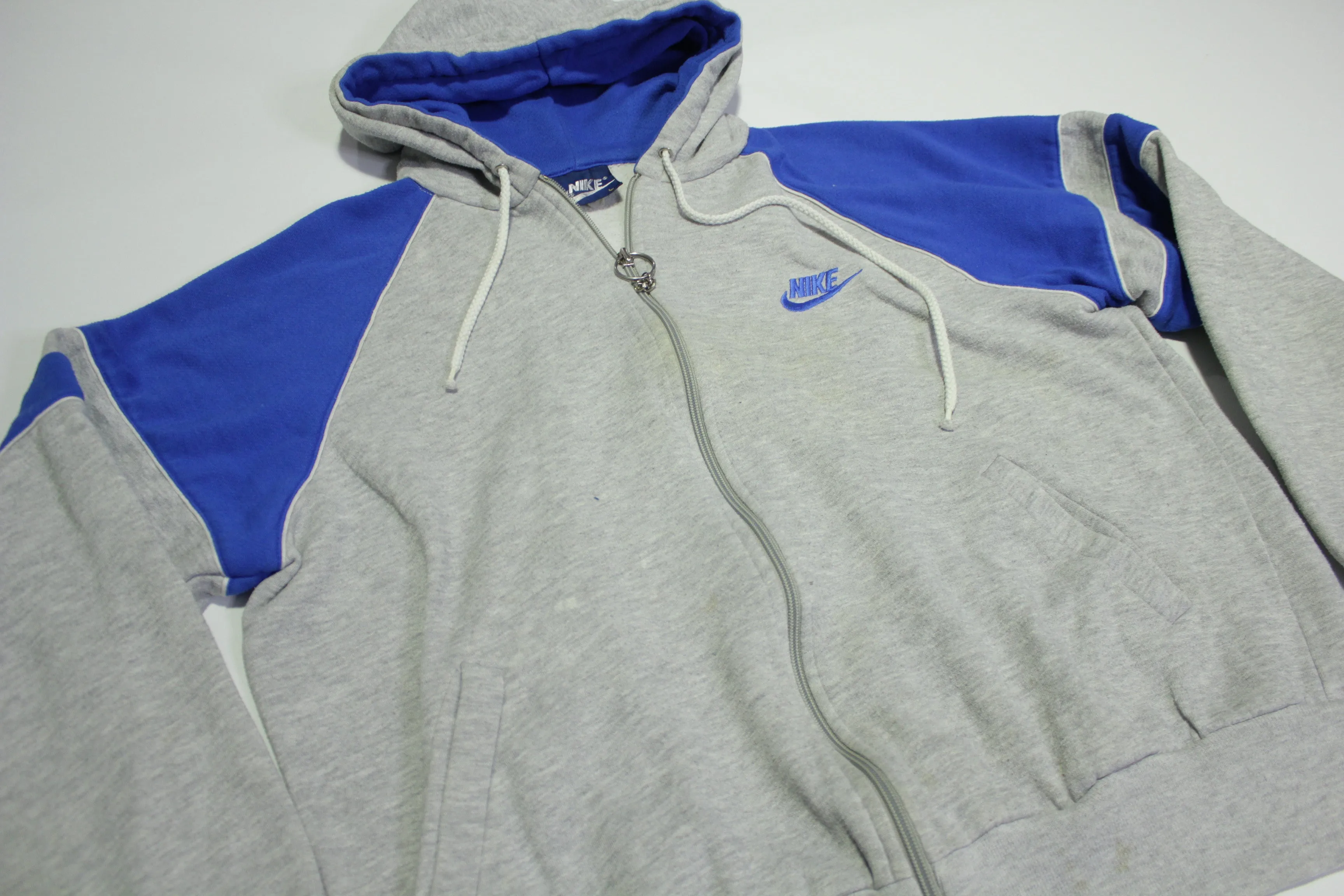 Nike Vintage 80's Blue Tag Striped Track Hoodie Sweatshirt