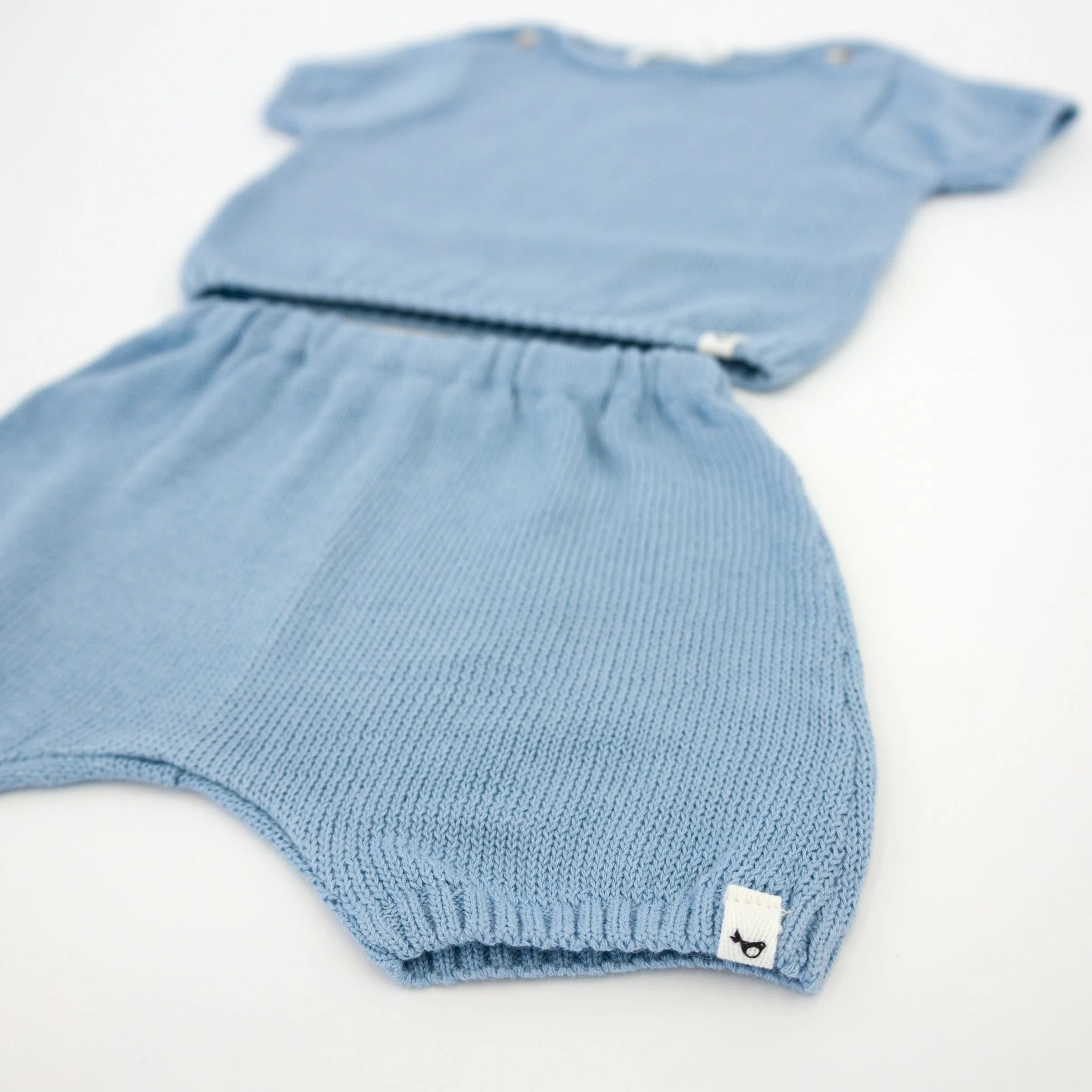 oh baby! Country Club Knitted Short Set - Blue