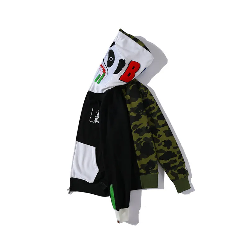 Panda Head Stitching Hoodie