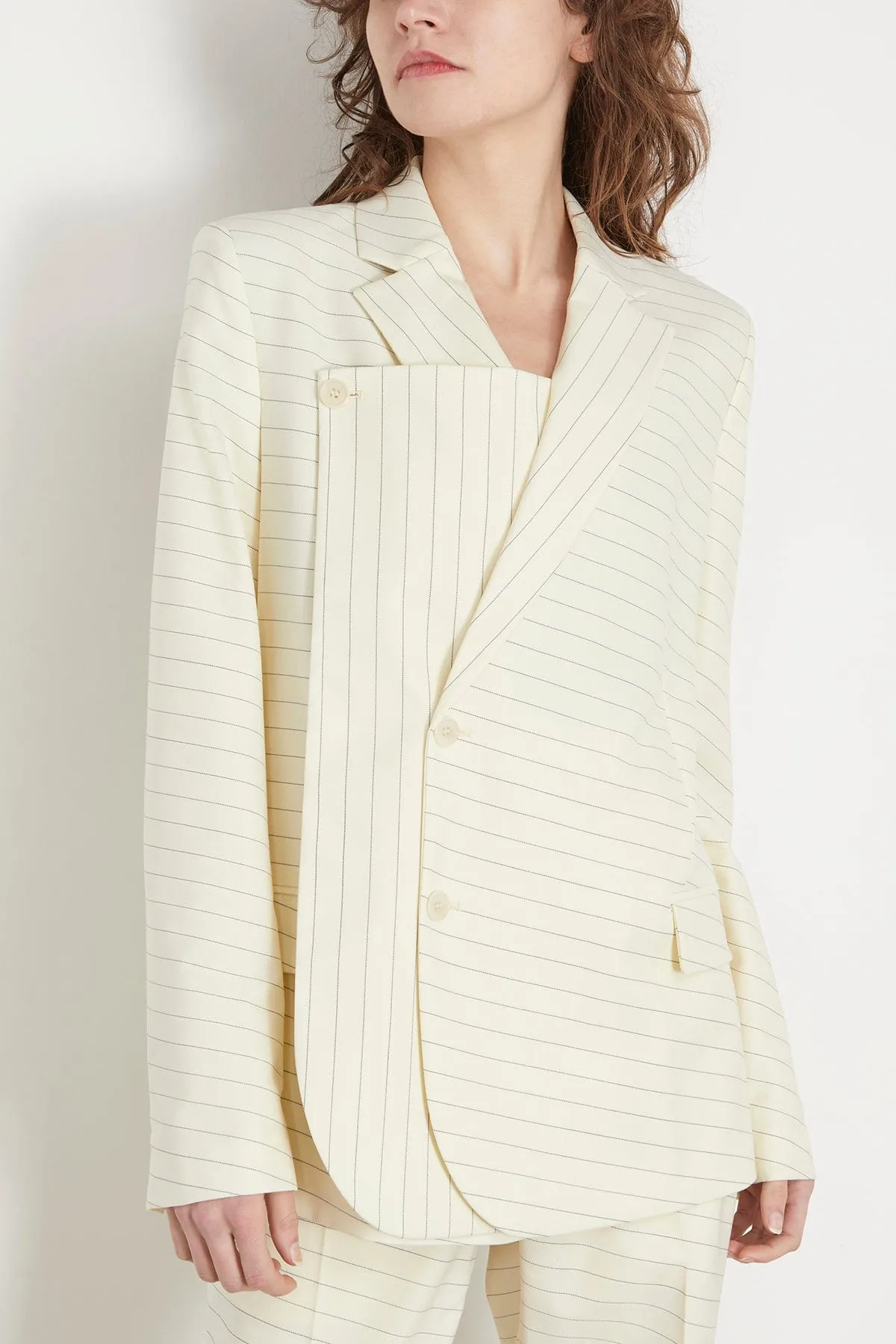 Panelled Blazer in Ivory