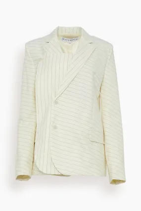 Panelled Blazer in Ivory