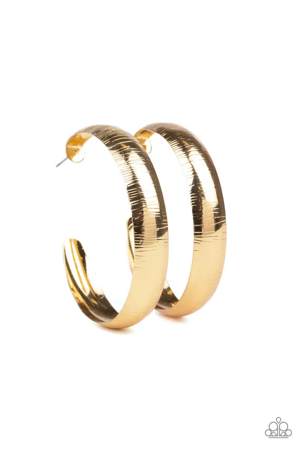 Paparazzi Accessories - Hoop Wild #E198 Peg - Gold Earrings