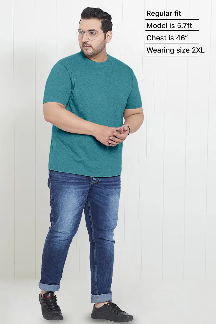 Plus Size - Cerulean Melange - Classic Crew