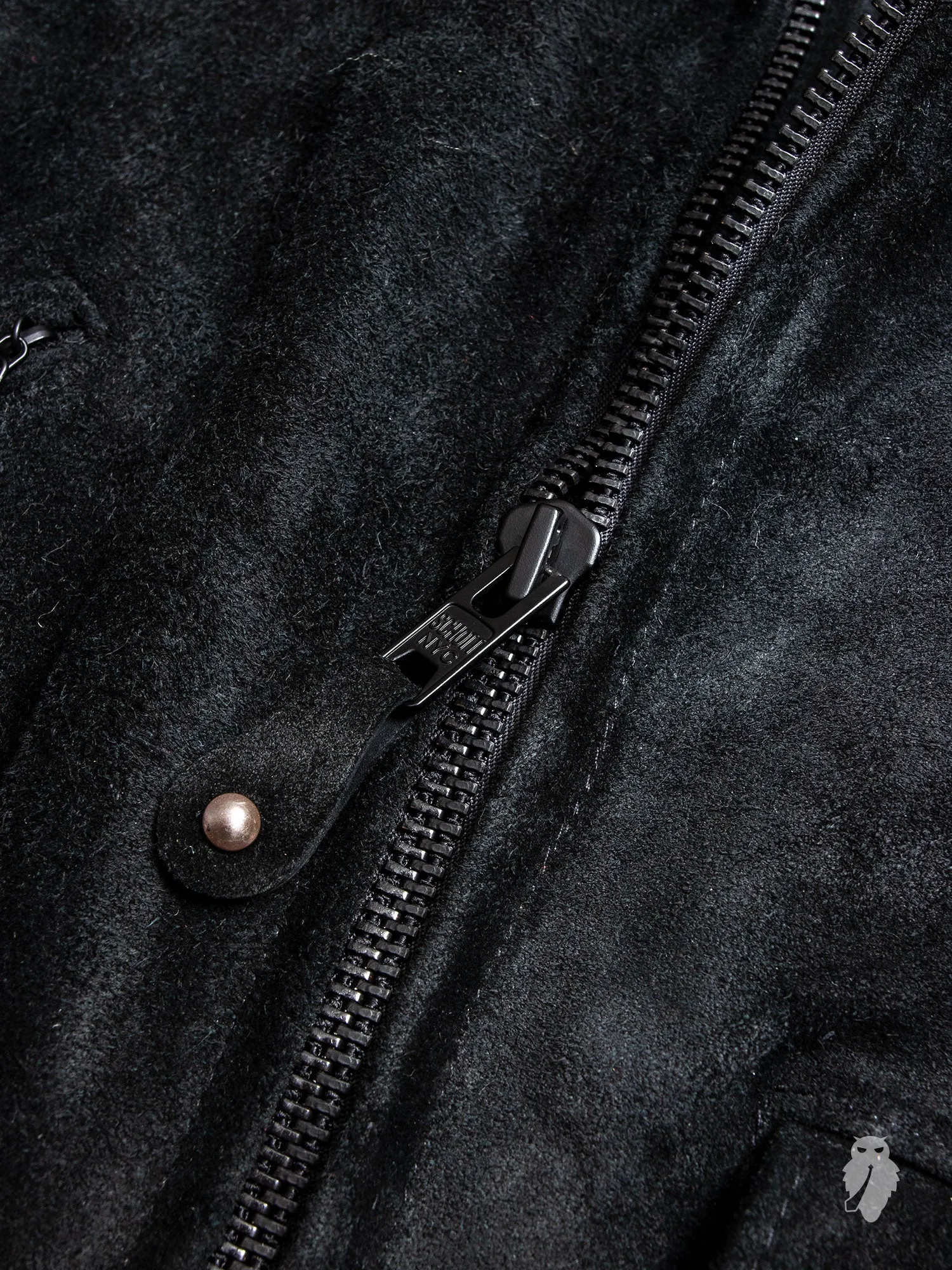 "3sixteen x Schott NYC" Perfecto Leather Jacket in Black Rough-Out