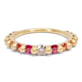 Rainbow Jasmine Ring with Diamonds - Made to Order