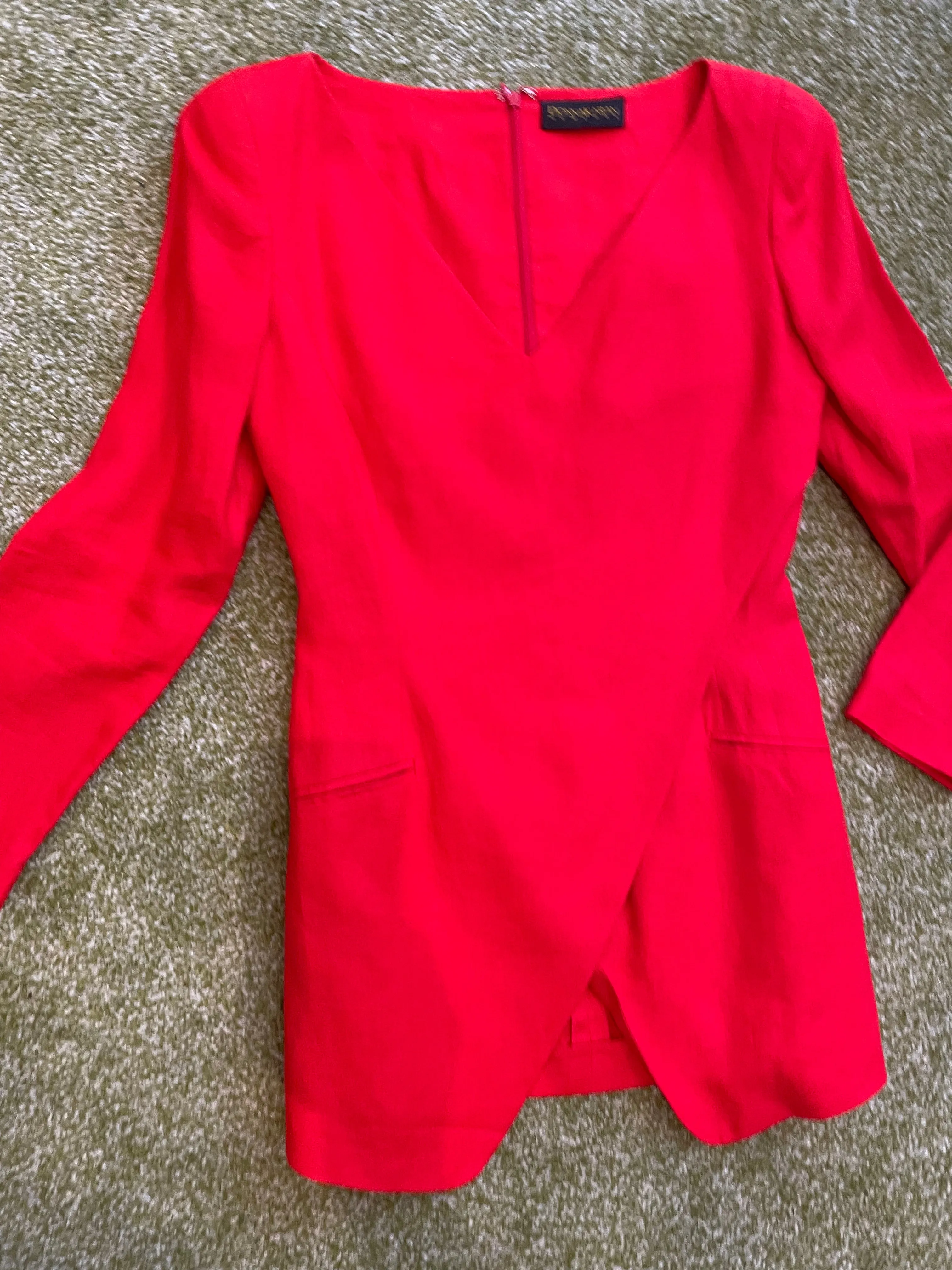 Red Linen Top by Donna Karan