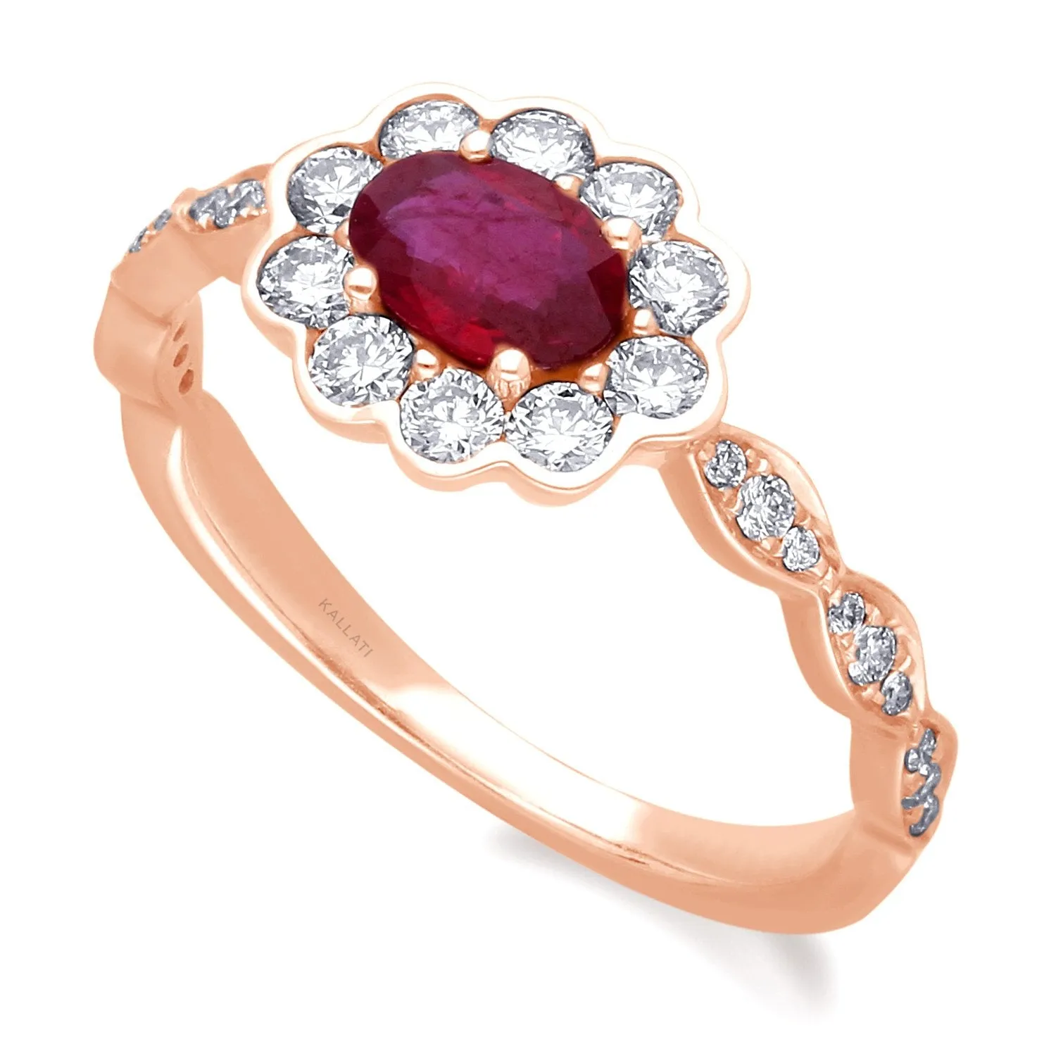 Rose Gold Ruby & Diamond Heirloom Ring