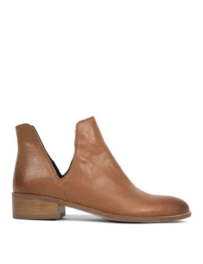 Sadie Cut Out Ankle Boots - Tan