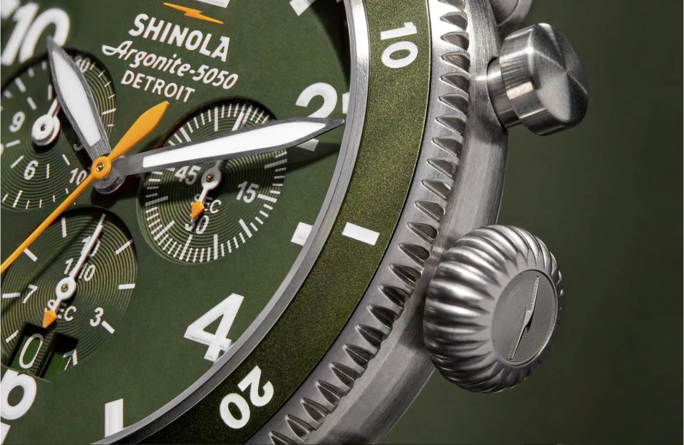 Shinola 48MM Runwell Sport Chrono 48mm Green Titanium Watch S0120282839