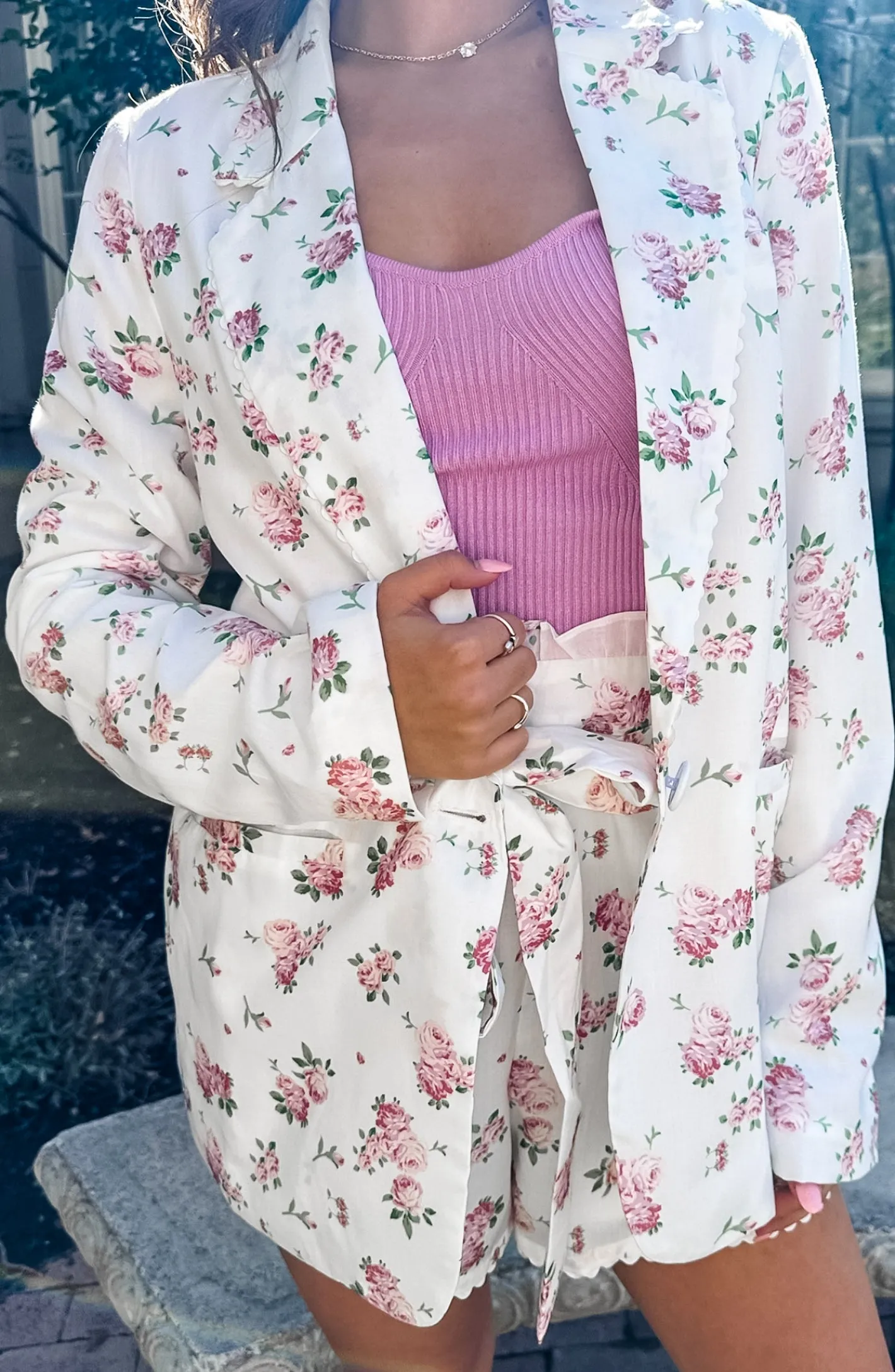 Sincerely Enchanting Floral Blazer