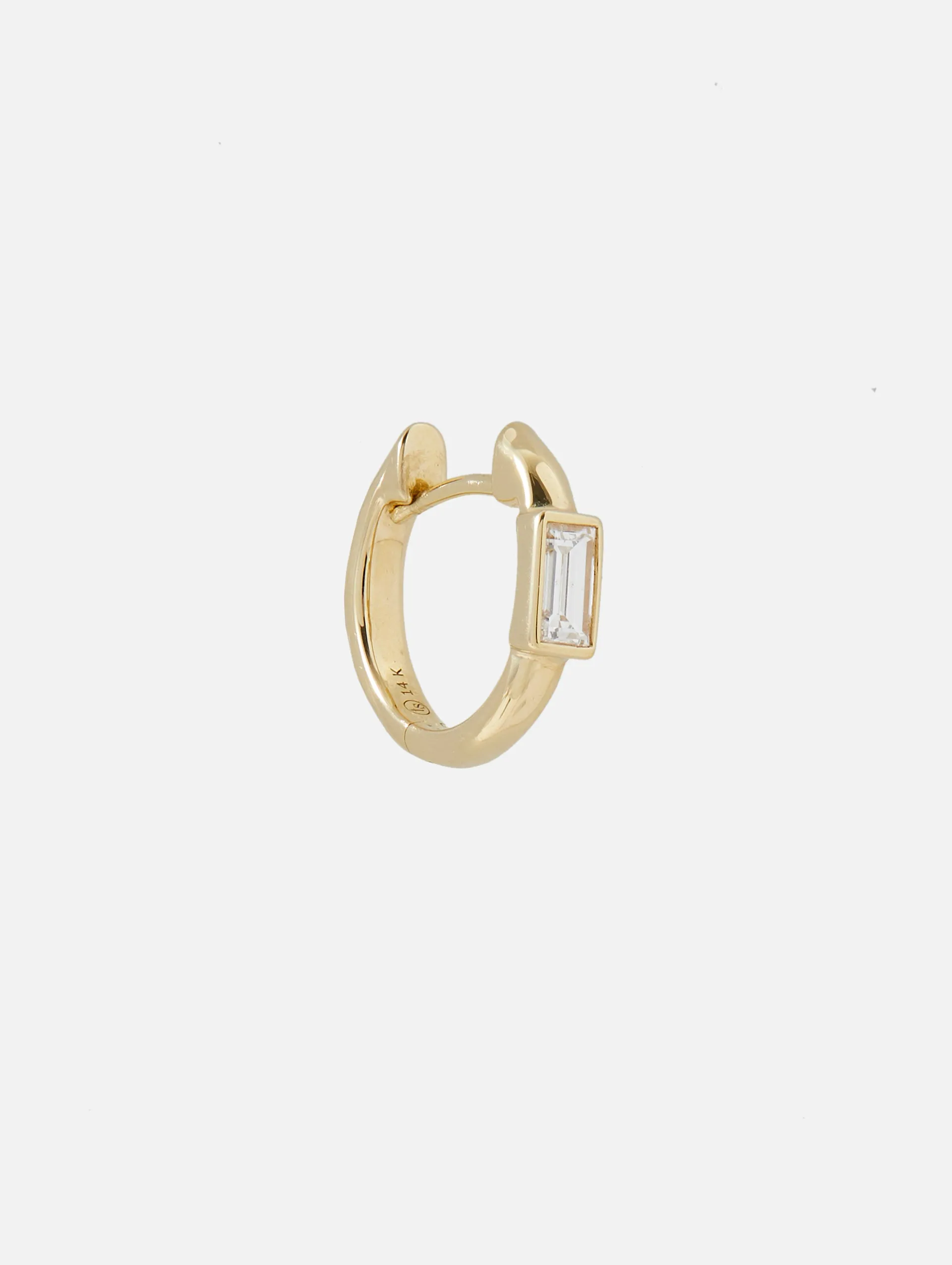 Single Classic Baguette Huggie Hoop