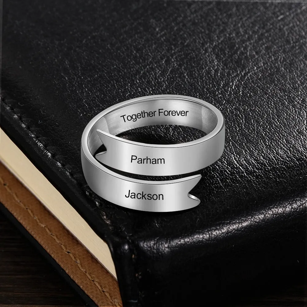 Stainless Steel Resizable Name Ring For Women