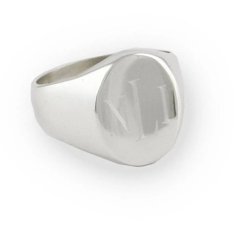 Sterling Silver Personalized Oval Signet Ring