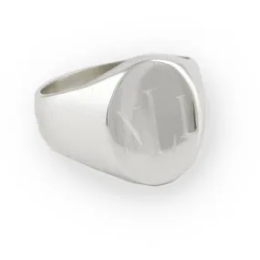 Sterling Silver Personalized Oval Signet Ring