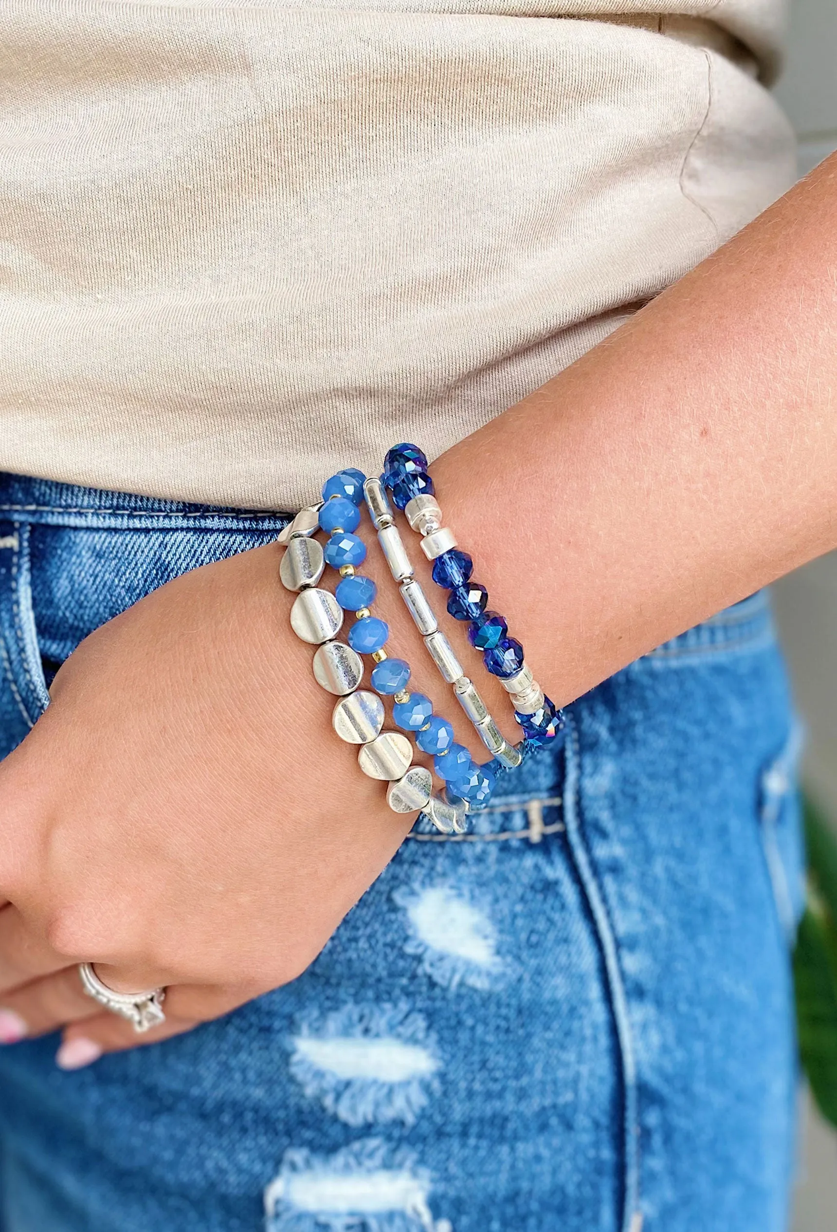 Sunstone Bracelet Set in Blue