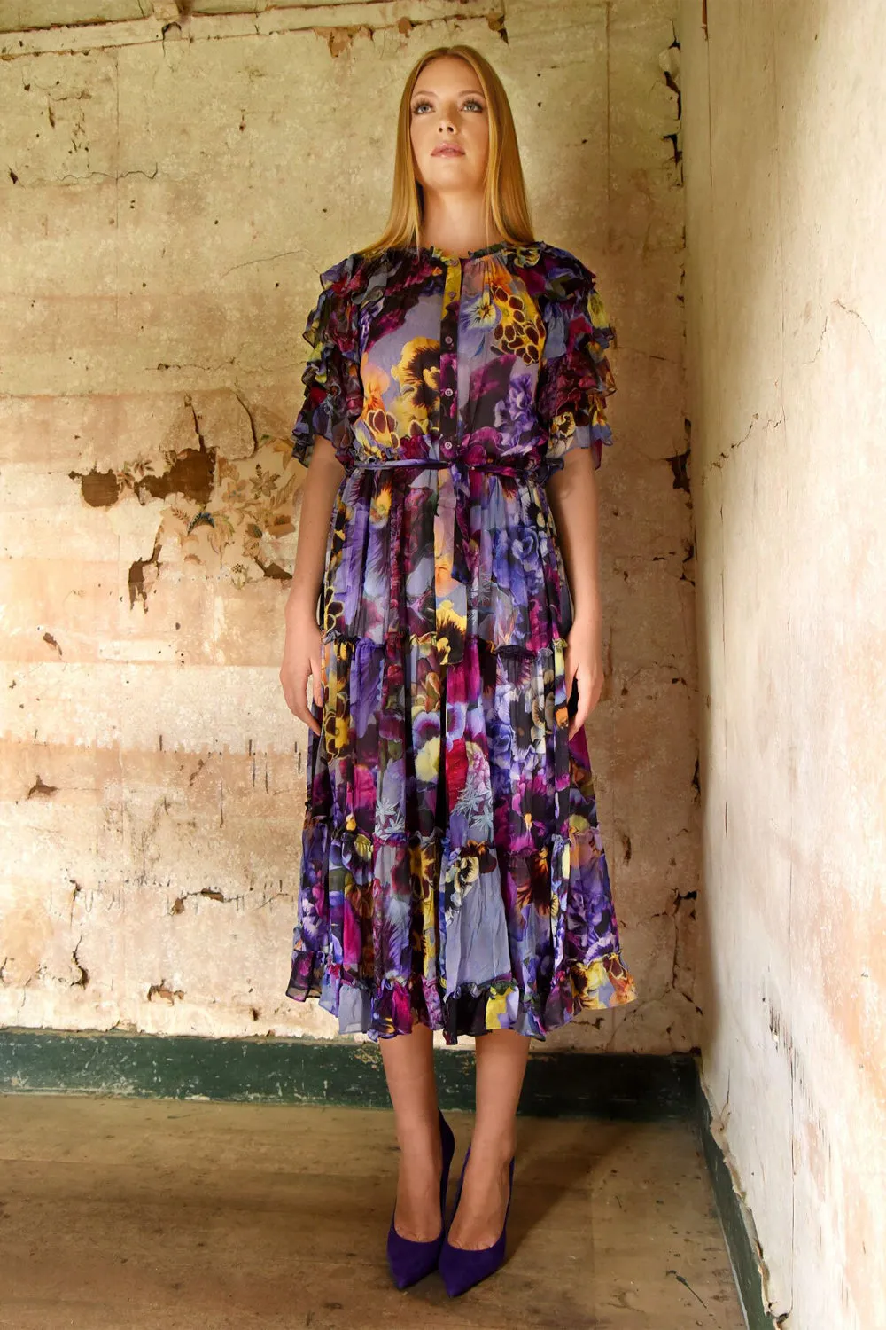 TRELISE COOPER FLORAL FIBRE DRESS