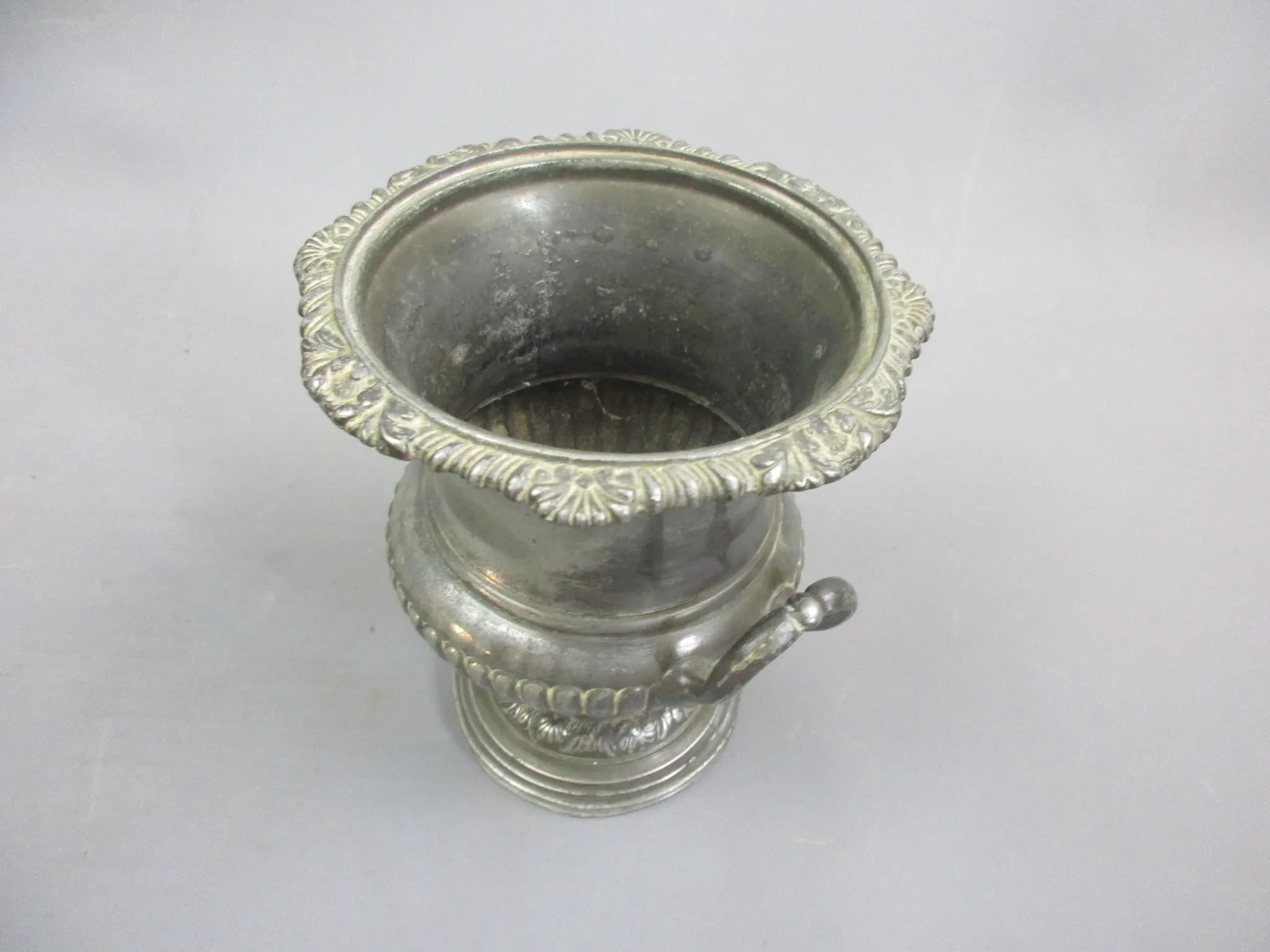 Twin Handled Pewter Urn Vase Antique Edwardian c1910