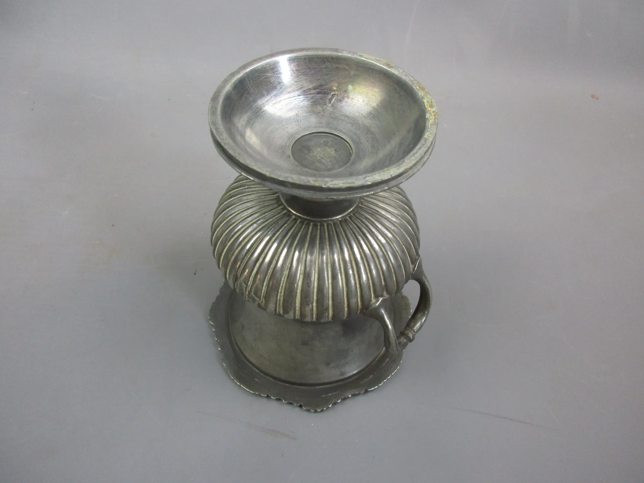 Twin Handled Pewter Urn Vase Antique Edwardian c1910