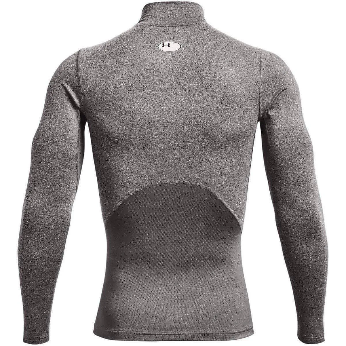 Under Armour ColdGear Compression Mock Long Sleeve Mens Running Top - Grey