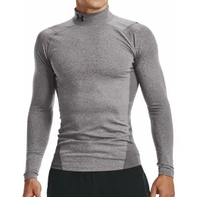 Under Armour ColdGear Compression Mock Long Sleeve Mens Running Top - Grey