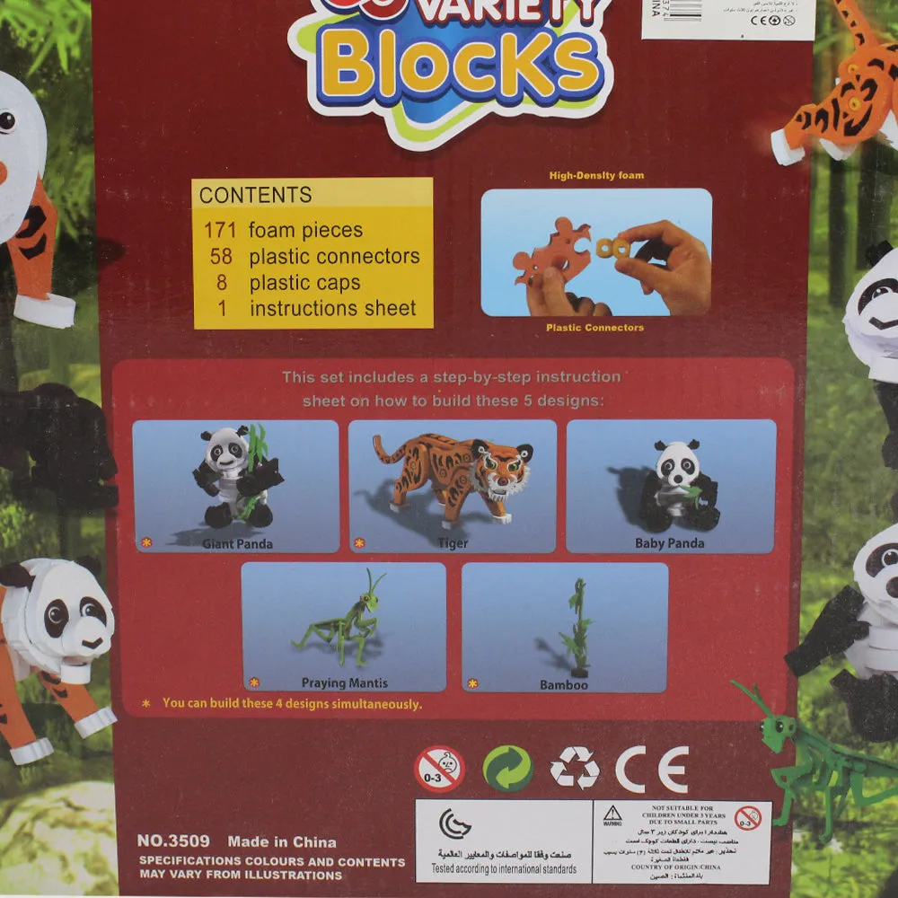 Variety Blocks Building Set - Tiger & Panda 237 Pcs