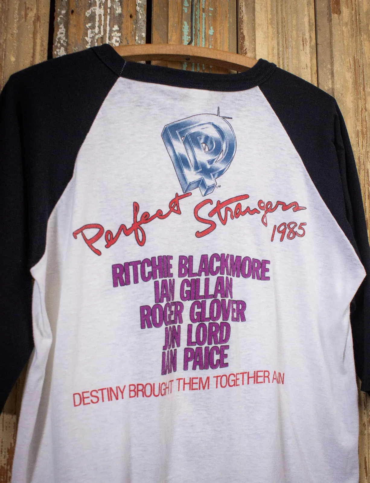 Vintage Deep Purple Perfect Strangers Raglan Concert T Shirt 1985 Large