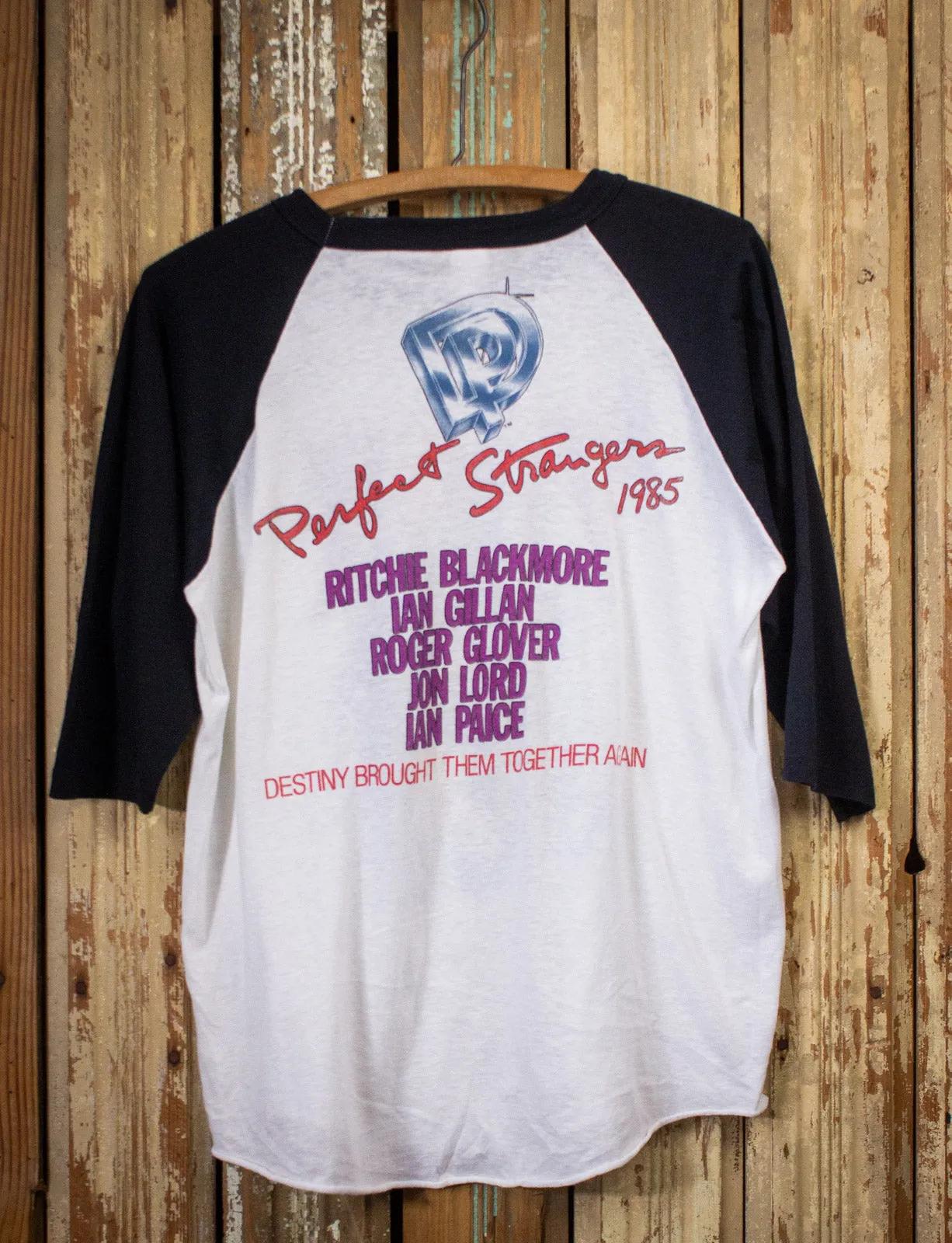 Vintage Deep Purple Perfect Strangers Raglan Concert T Shirt 1985 Large