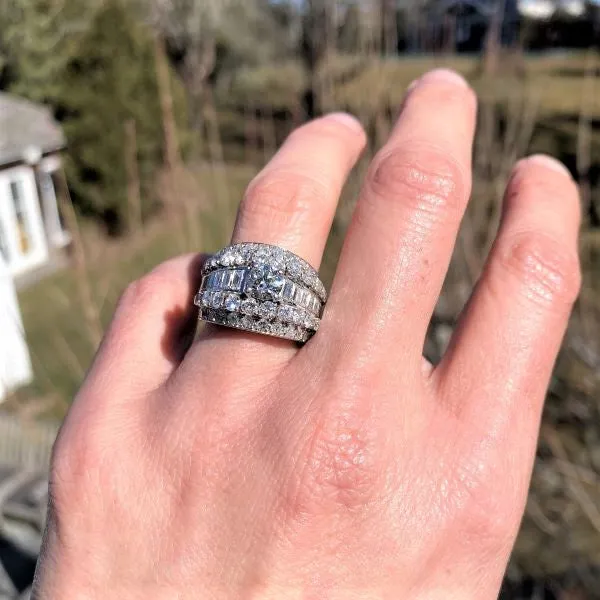 Vintage Wide Diamond Ring