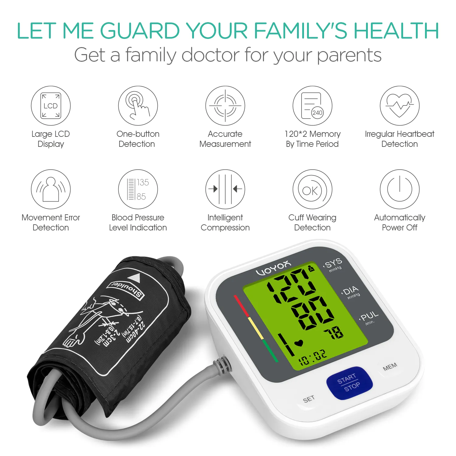 VOYOR Blood Pressure Monitor BP100