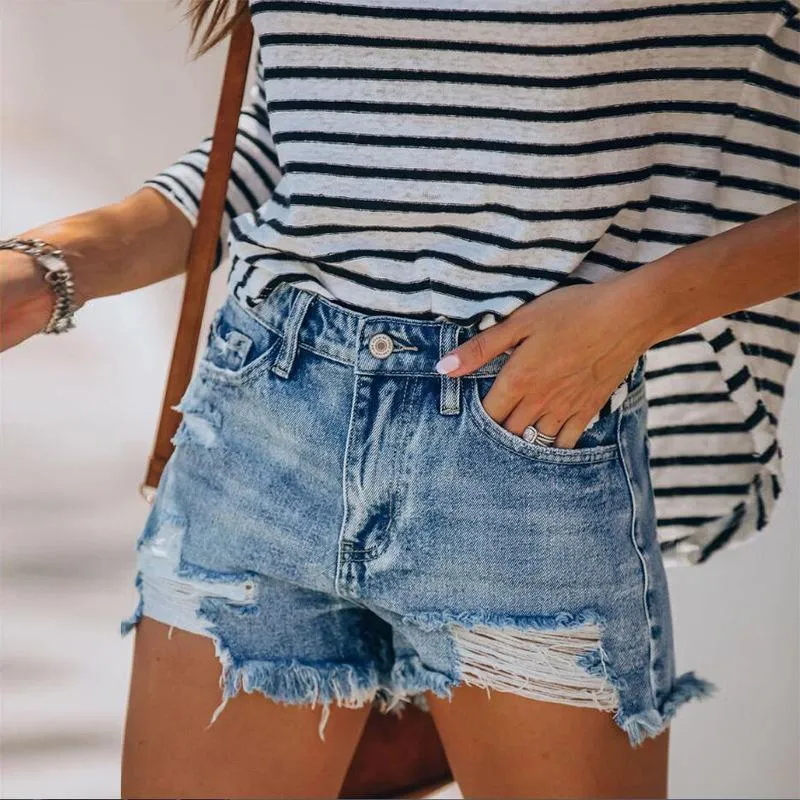 Women Fringe Denim Jeans Shorts