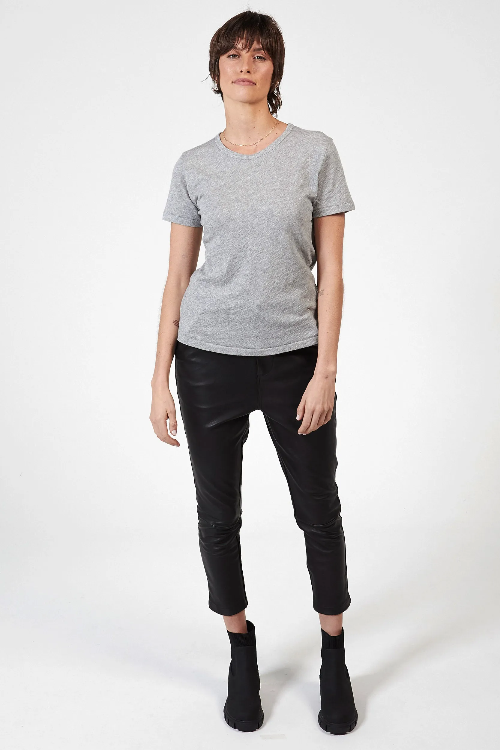 ZEPHYR SLUB TEE - GREY MARL