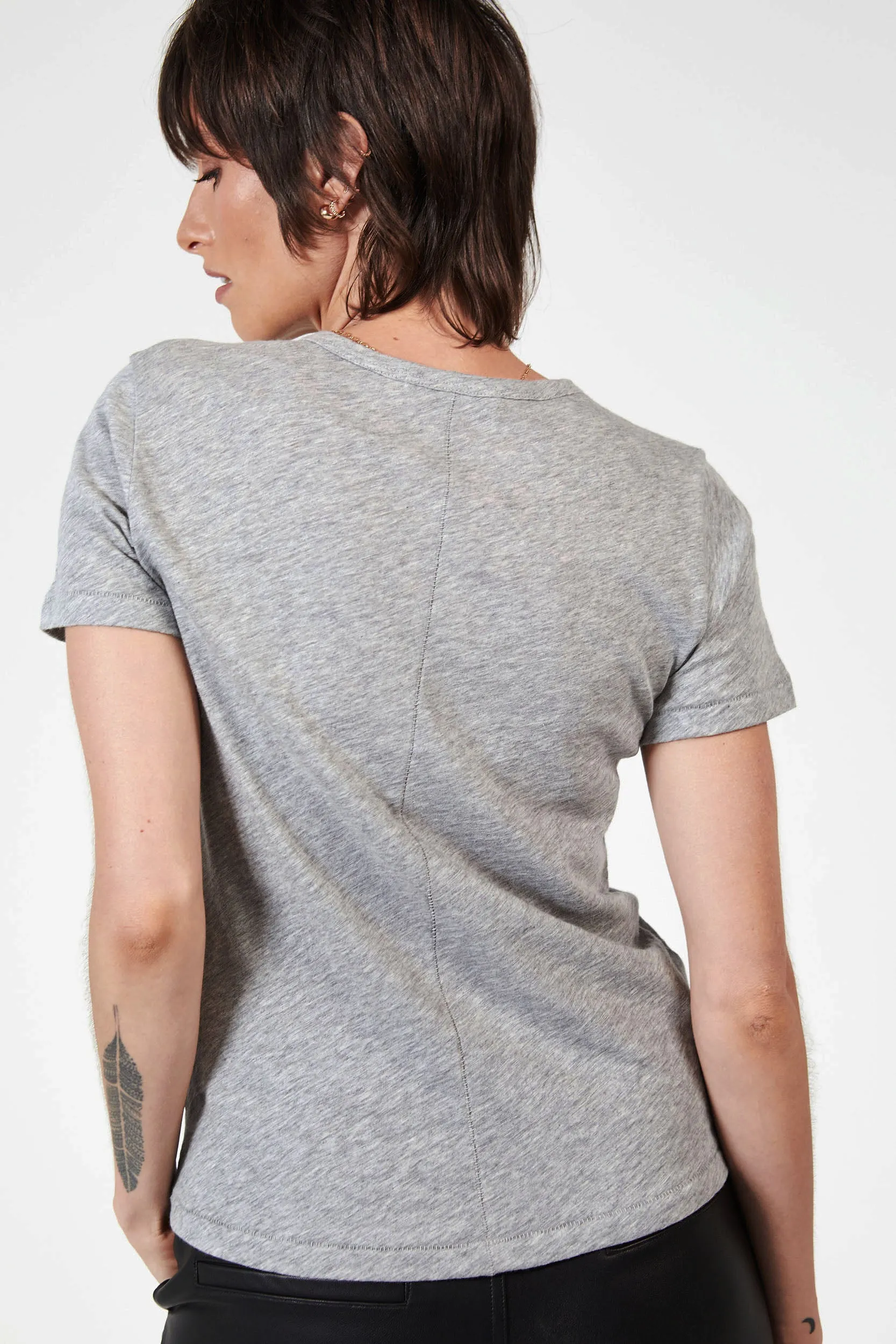 ZEPHYR SLUB TEE - GREY MARL